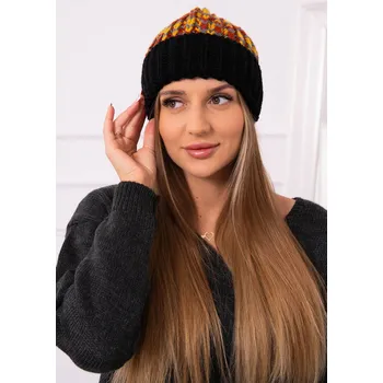 Čepice Dámská čepice Iris K348 black+mustard UNI