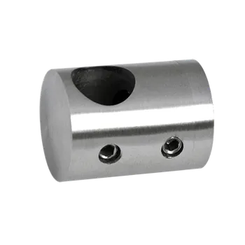 Zábradlí Držák tyče o 14 mm (koncový-pravý) plochý (30x22 mm), broušená nerez K320 / AISI304