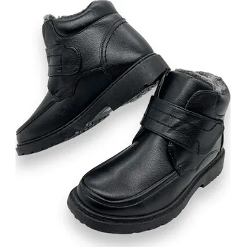 Pánská zimní obuv Man shoes pánské černé zimní vyšší mokasíny na suchý zip Barva: Černá, Velikost: 40