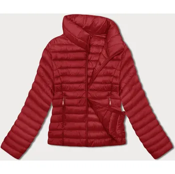 Červená prošívaná dámská bunda se stojáčkem (16M9111-270) odstíny červené M (38)