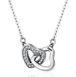 Stříbrný náhrdelník - propojená srdce