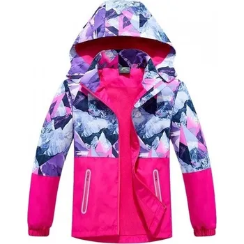 Dívčí bunda Dívčí šusťáková bunda s fleecem KUGO B2861, růžová (zateplená šusťáková bunda pro dívky)