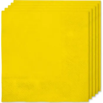 Koktejlová dekorace Funiglobal - 16 žlutých ubrousků (33 x 33 cm) - Plain Colours -