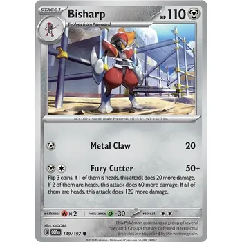 Sběratelská karetní hra Bisharp 149/197 - Obsidian Flames Typ karty: Non-Holo