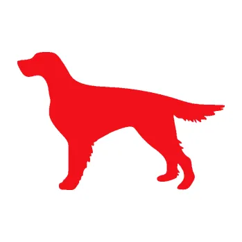 Polep vozidla SAMOLEPKA Pes 188 levá Setr (10 - červená) NA AUTO, NÁLEPKA, FÓLIE, POLEP, TUNING, VLASTNÍ TEXT, TISK, AUTOSAMOLEPKY.cz, POLEPY, OBRÁZEK, LOGO, SAMOLEPKY