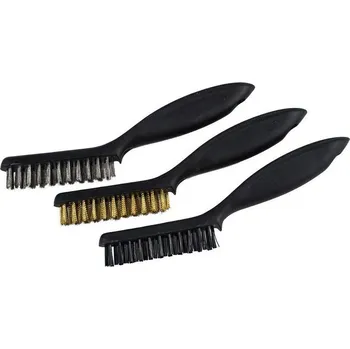 Sada 3dílů ocelových kartáčů, plastová rukojeť XTLINE P11846