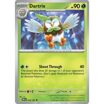 Karetní hra Dartrix 014/197 - Obsidian Flames Typ karty: Non-Holo