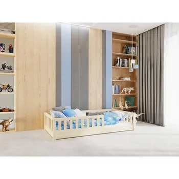 Dětská postýlka Nízká dětská postel Lilly Plus 1 se snímatelnou zábranou - 80 x 160 cm