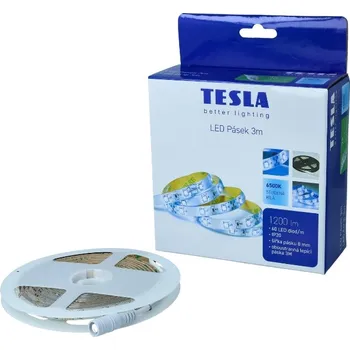 LED osvětlení TESLA lighting Tesla - LED pásek, 60LED/m, délka 3m+1,5m, 8mm, 6500K, SMD2835, IP20