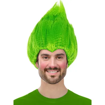 Karnevalová paruka Funiglobal - Zelená paruka - Trolové -
