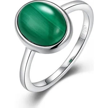 Prsten 4U Stříbrný prsten s přírodním Malachitem Venus Velikost prstenu: obvod 57 mm (průměr 18,1 mm)