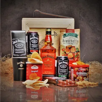Dárkový potravinový koš Dárková bedna s páčidlem pro muže Jack Daniel’s Fire