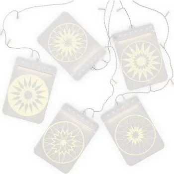 Vánoční dekorace Sada LED světelných ozdob na okno MANDALA bílá
