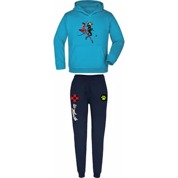 Tepláková souprava Kouzelná Beruška a Černý Kocour Barva: Tyrkys, Velikost: XS - 158/164 - 12/14let