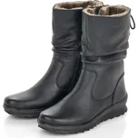 Kožené dámské polokozačky R8471-01 Remonte černé Barva: schwarz, Velikost: 39