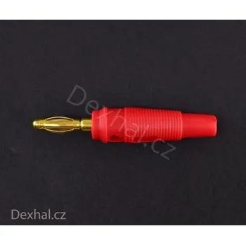 Elektrický konektor Banánek 4mm na kabel, zlacený, více barev barevná varianta Červená