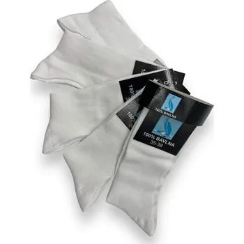 Pánské ponožky Fashion Pánské bavlněné ponožky 5 párů bílé Barva: Bílá, Velikost: 43-47