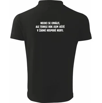 Pánská košile Tenhle rok jsem ještě nebyl v hospodě - Polokošile pánská Pique Polo 203 - 5XL ( Černá )
