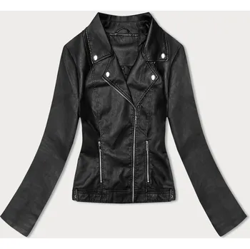 Černá bunda ramoneska z imitace kůže (11Z8062) odstíny černé S (36)