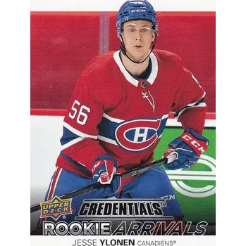 Karetní hra insert RC karta JESSE YLONEN 21-22 Credentials Rookie Arrivals číslo RA-44
