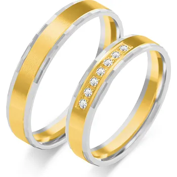Prsten SOFIA zlatý dámský snubní prsten ZSOE-375WYG+WG-CZ