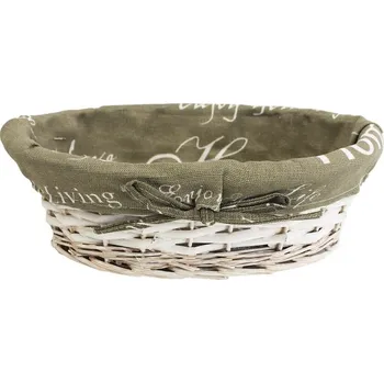 chlebník Miska s látkou bílá P0928