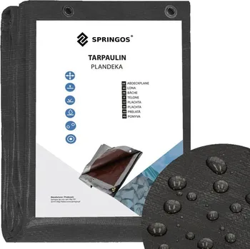 Springos Protect krycí plachta s oky 270 g/m2 šedá, 4 x 4 m