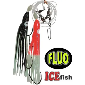 Umělá nástraha ICE fish - Mníkový návazec 2 - červená, černá