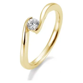 Prsten SOFIA DIAMONDS prsten ze žlutého zlata s diamantem 0,20 ct BE41/85942-Y-14K-55