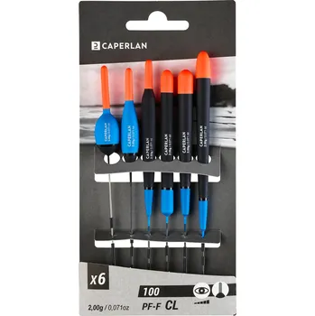 CAPERLAN Sada 6 splávků na rybolov na plavanou F100 CL 2 g