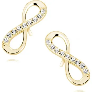 Náušnice Lafira pozlacené stříbrné náušnice Nekonečno Crystal Z1107G (puzety)