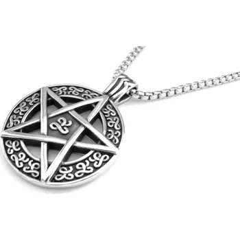 Náhrdelník Steel Jewelry Náhrdelník pentagram z chirurgické oceli NH121171 dárkové balení zdarma