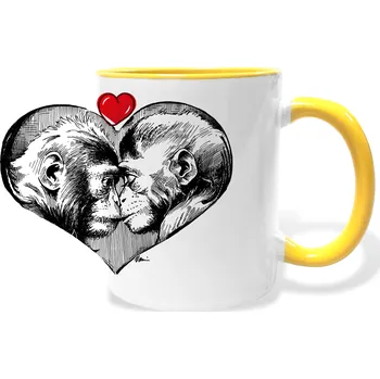 Hrnek - Valentýn - opička Barva: Žlutá