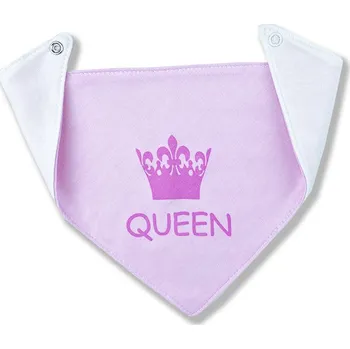 BABY´S WEAR Bavlněný slintáček pro miminka - Queen, růžový
