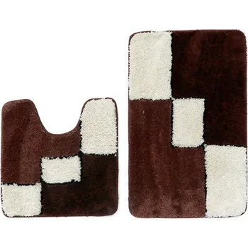 Koupelnová předložka Luana Předložka koupelnová 2-dílná sada 50x80cm/50x50cm výkroj, obdélník hnědá
