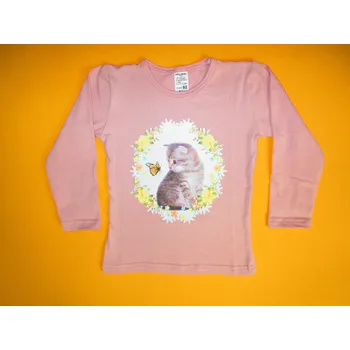 Dívčí tričko Arex, ČR Dívčí tričko dlouhý rukáv Kočička 1 Barva: starorůžová, Velikost: 116