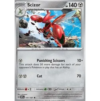 Volný čas Pokémon OBF 141/197 Scizor - Obsidian Flames Stav: Near Mint, Verze: HOLO