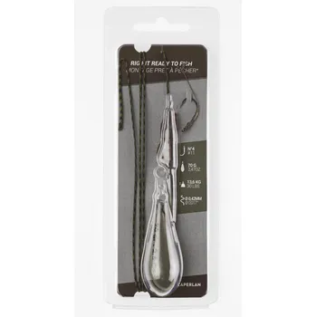 Rybářský háček CAPERLAN Montáž na kaprařinu Rig Clip Ready to Fish 70 g háček č. 4 ZELENÁ