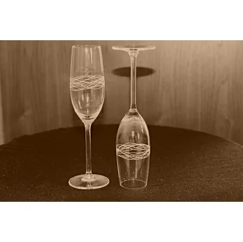 Sklenice Sklárna Annín s.r.o. , Sada broušených skleniček typ flétna 190 ml z křišťálového skla, vzor trnová koruna, 6 ks