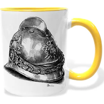 Hrnek - Historická hasičská přilba Barva: Žlutá