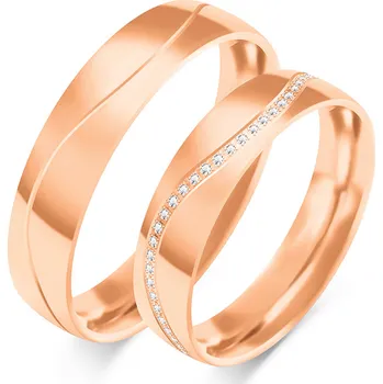Prsten SOFIA zlatý dámský snubní prsten ZSC-130WRG-CZ