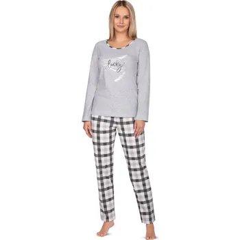 Dámské pyžamo Regina dámské pyžamo 645 - šedá, XXL (Dámské pyžamo dlouhé)