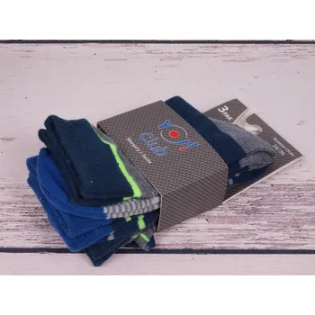 Ponožky YO SADA 3 PÁRŮ modré se zelenou velikosti ponožek: 22-23,5 ( EUR vel. 34-36)