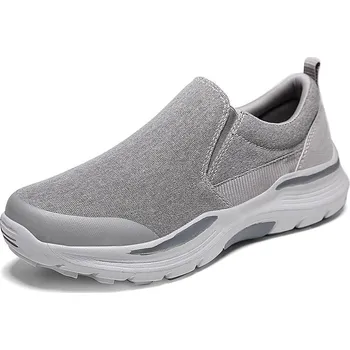 Pánské mokasíny Letné plátené tenisky pre pánov priedušné nazúvacie Barva: Šedá, Velikost: 41