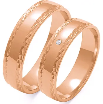 Prsten SOFIA zlatý dámský snubní prsten ZSO-104WRG-CZ