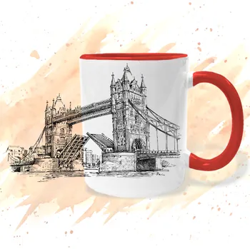 Hrnek -Tower Bridge Barva: Červená