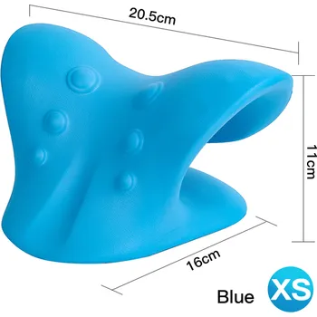 Masážní přístroj Uvolňující a protahující podložka pod krk pro svalové uvolnění a povolení bolesti v krční páteři Barva: modrá