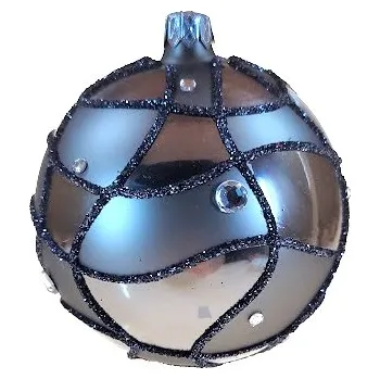 Vánoční ozdoba Koule pr. 8cm / 1750 / šedá vánoční ozdoba