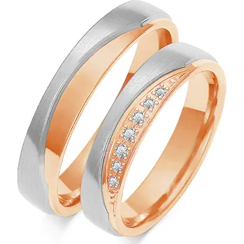 Prsten SOFIA zlatý dámský snubní prsten ZSOP-7WRG+WG