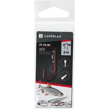 Rybářský háček CAPERLAN Jednoháček bez návazce na plavanou HK 2 červený 10 ks 20